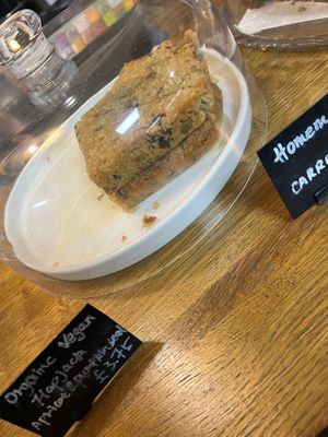 Vegan flapjack at Green & Flavour in North London