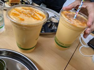 Mango lassi at Lassi & Spice in Seattle