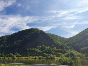 View of Druidenstein at Restaurant Moselgruss in Moselkern