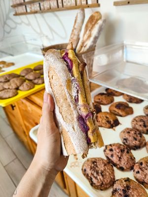 Three Amigos Baguette at It's Alive Bakery & Fermentory in Rodney Bay