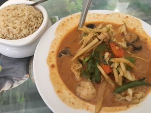 #73 Panang vegetable with brown rice at Char's Thai Restaurant in Tucson