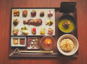 Premium Teori-sushi YOH (with ginseng kakiage and special Hiryouzu) at AWOMB Nishikiyamachi in Kyoto