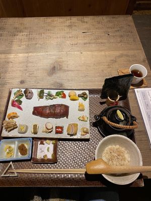 Meal presentation is flawless, build your own sushi  at AWOMB Nishikiyamachi in Kyoto