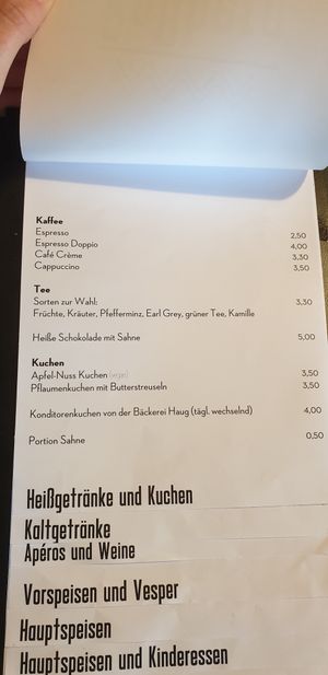 Speisekarte (veganer Kuchen) at Wanderheim Rossberghaus in Reutlingen