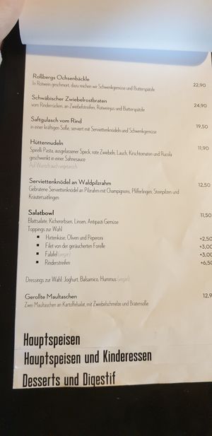 Speisekarte (Salatbowl) at Wanderheim Rossberghaus in Reutlingen