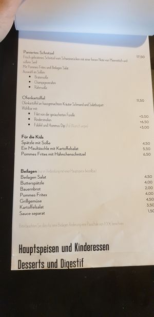 Speisekarte (vegane Ofenkartoffel) at Wanderheim Rossberghaus in Reutlingen
