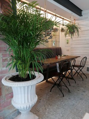 Indoor seating at Cook & Baker in Godshill