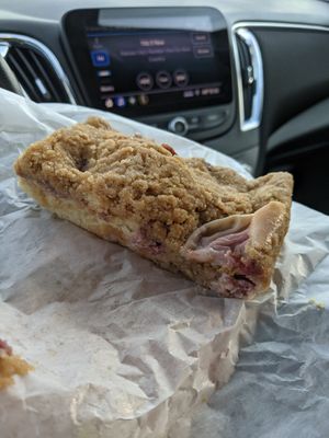 Strawberry and Cream Crumb Cake at Mud Pie Vegan Bakery and Coffee in Kansas City