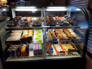 bakery case at Mud Pie Vegan Bakery and Coffee in Kansas City
