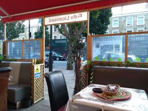 View from the terrace seating at Merkato in North London