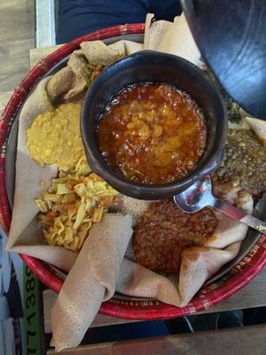 Vegan platter  at Merkato in North London