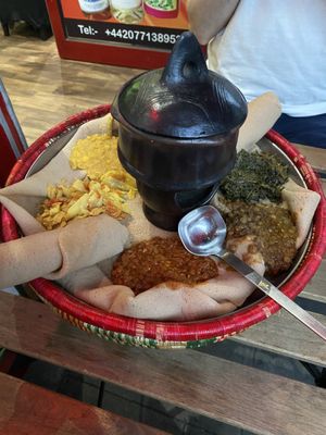 Vegan platter  at Merkato in North London
