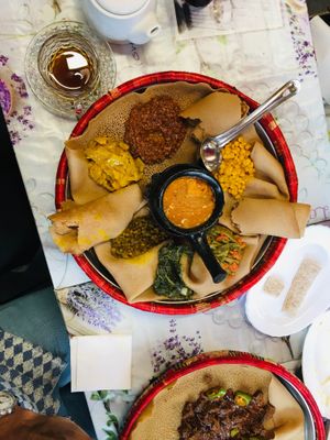 The vegan platter was just great. The portions are big and filling. So delicious.  at Merkato in North London