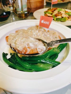 Braised mined OmniPork with bean curn at The Square 翠玉軒 in Hong Kong Island