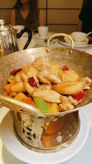 Braised Plant-based chicken with potato in spicy sauce at The Square 翠玉軒 in Hong Kong Island