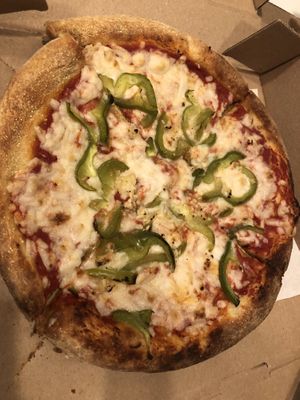 Small Pizza: Vegan Cheese & Green Peppers at Mellow Mushroom in Delray Beach