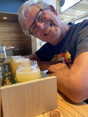 European style hazy ipa flight at Mountains Walking Brewery in Bozeman
