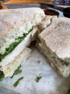 Chicken Sandwich with free vegan patty  at Mountains Walking Brewery in Bozeman