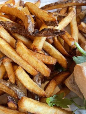 Fries (sadly not really any flavor)   at Mountains Walking Brewery in Bozeman