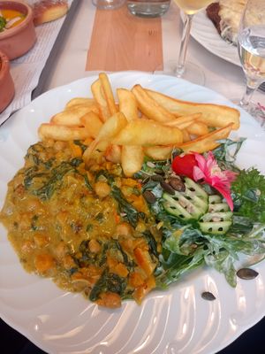 Special vegan Kürbis Kichererbsen Curry. at Gasthaus Stuckatz in Sallgast