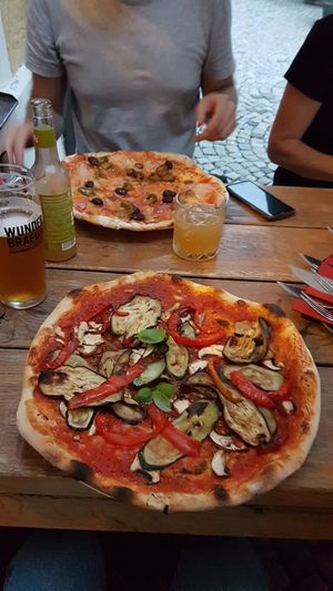 Vegan pizza at Am Rathaus in Fuessen