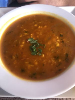 lentil soup, heavy on cilantro/coriander & cumin at Bobby's III Indian Tandoori Restaurant in Tenerife