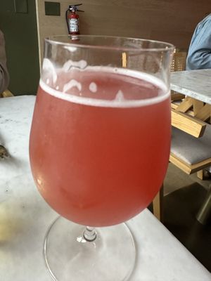 Non alcoholic raspberry and blackberry beer.    at Gia in Toronto