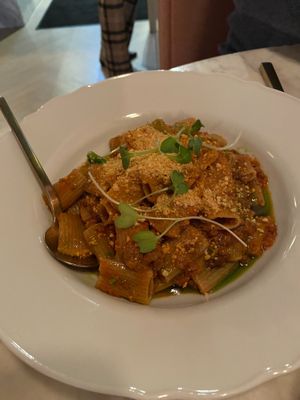Rigatoni Bolognese at Gia in Toronto