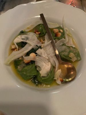 Smoked Potato & Celery Root Tortellini at Gia in Toronto