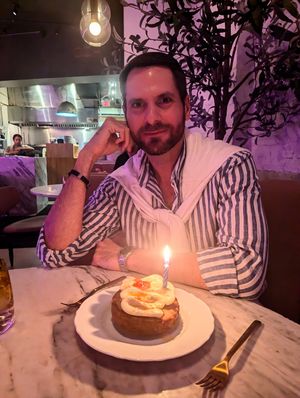 Birthday cake at Gia in Toronto