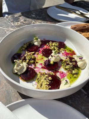 This beet salad is a standout on their current menu (this is the vegan version). May 2025.  at Gia in Toronto