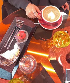 Croissant filled with black currant and almond  at Outrun Cafe in Helsinki