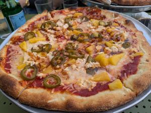 Hawaiian with jalapenos at Cucina Ristorante Pizza Bar in Dania Beach