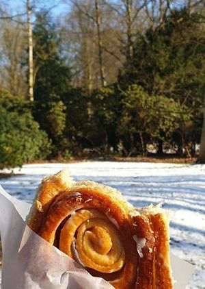 vegan cinnamon bun at Hofbäckerei Bornhorst in Kiel