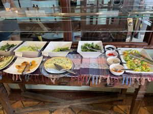 Salad bar for mostly greens at Broth Restaurante in Rio De Janeiro