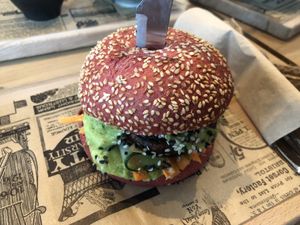 Portobello burger at Aubergini in Amsterdam