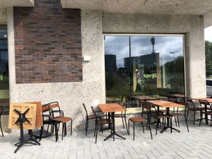 Outside at Aubergini in Amsterdam