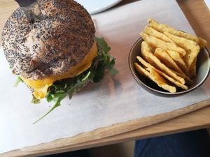 Vegan burger at Aubergini in Amsterdam