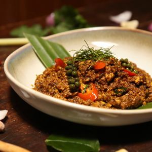 Southern styled stir fired minced tofu with yellow curry paste
- KUA KLING TAO HOO at Mali Vegan Thai in South West London