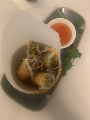 Crispy spring rolls  at Mali Vegan Thai in South West London