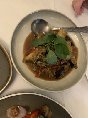 Aubergine stir fried  at Mali Vegan Thai in South West London