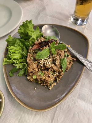 Jackfruit larb at Mali Vegan Thai in South West London