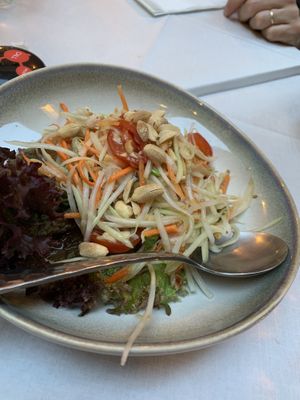 Som tum (papaya salad) at Mali Vegan Thai in South West London