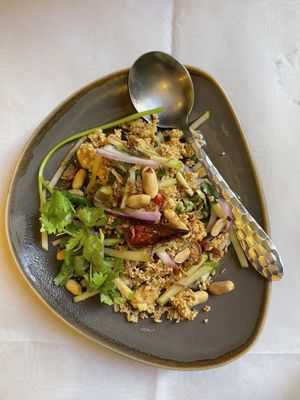 Crispy tofu salad at Mali Vegan Thai in South West London