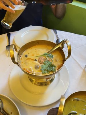 Coconut soup w mushrooms at Mali Vegan Thai in South West London