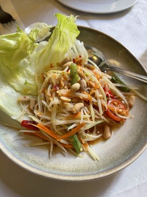 Papaya salad at Mali Vegan Thai in South West London