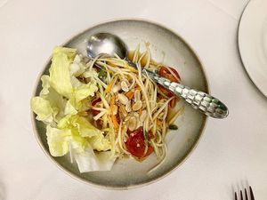 Papaya salad at Mali Vegan Thai in South West London