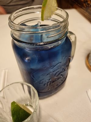 Butterfly Pea Flowe Ice Tea at Mali Vegan Thai in South West London