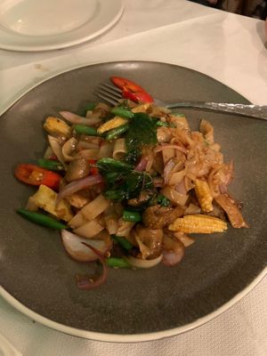 Drunken Noodles at Mali Vegan Thai in South West London