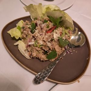 Jackfruit salad at Mali Vegan Thai in South West London